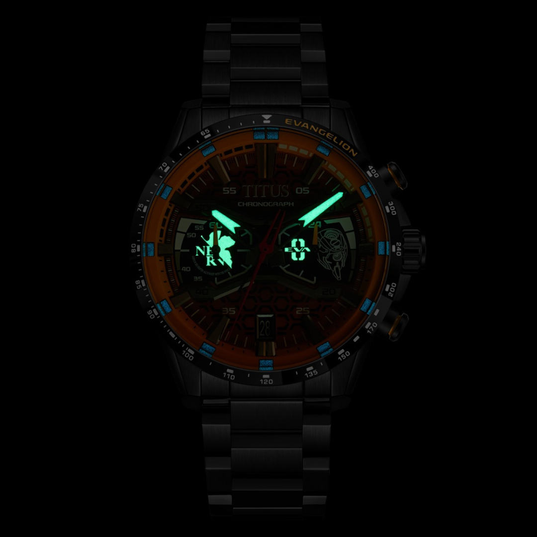 Solvil et Titus × EVANGELION Saber Set (3 pcs) — EVA-01, EVA-02 & EVA-00 Quartz Chronograph | W06-FS032-068