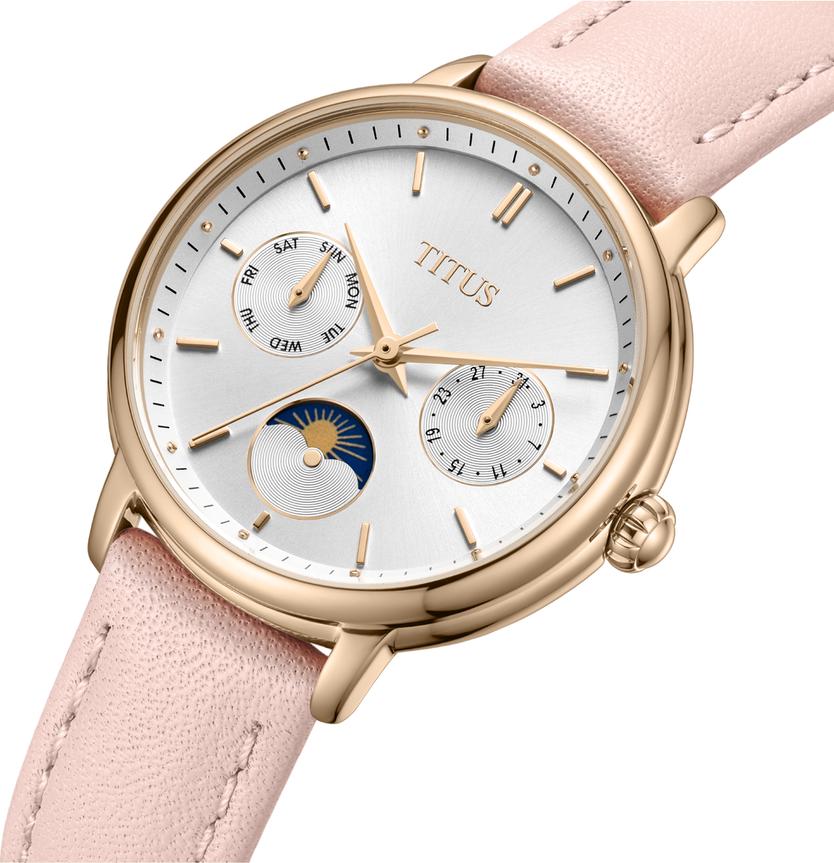 Fashionista Multi-Function Day & Night Quartz Leather Women Watch W06-03404-007