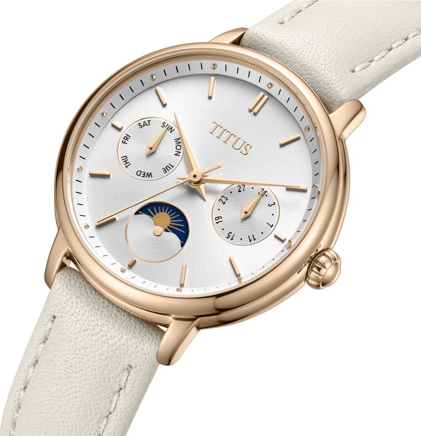 Fashionista Multi-Function Day & Night Quartz Leather Women Watch W06-03404-008