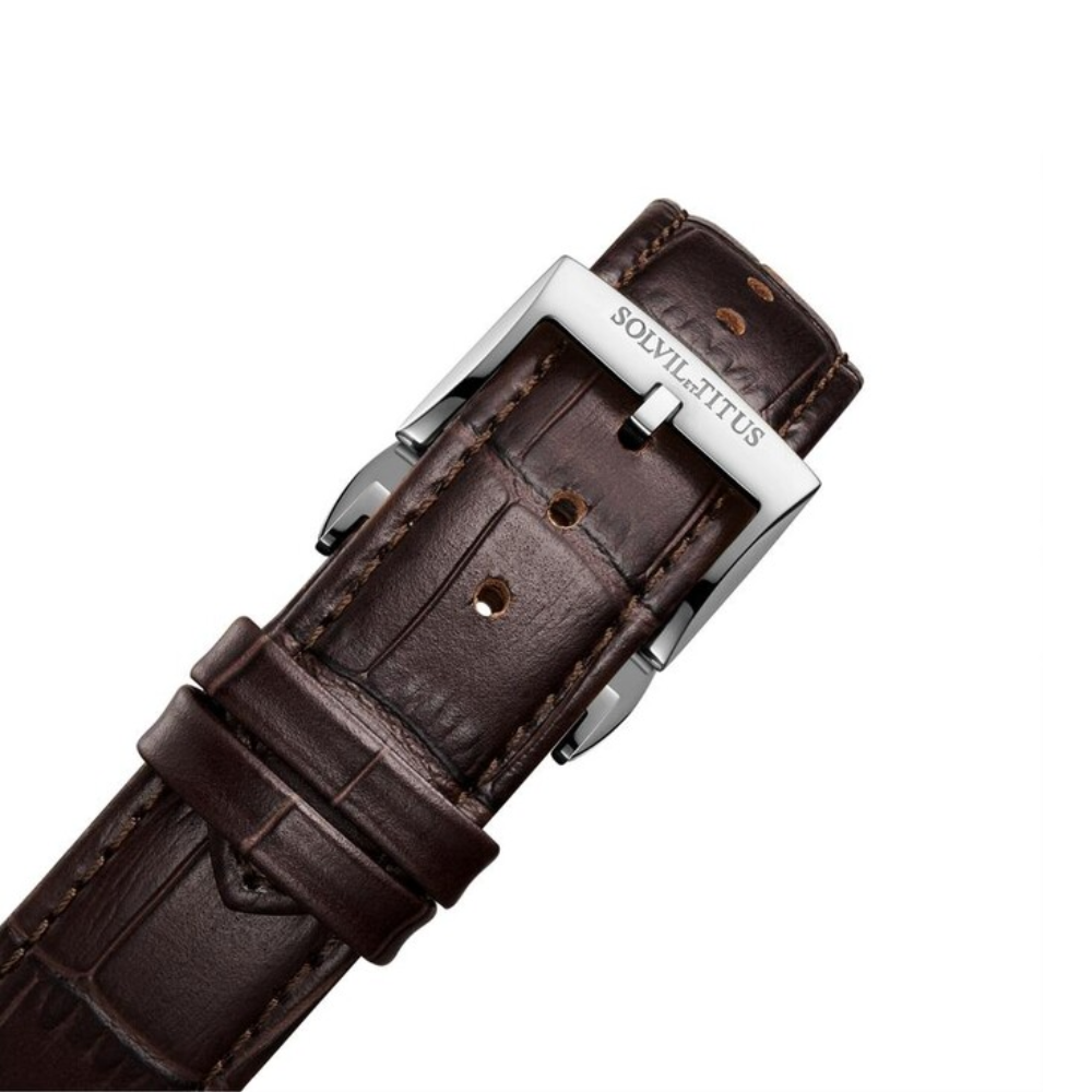 Classic 3 Hands Mechanical Leather Men Watch W06-03309-005