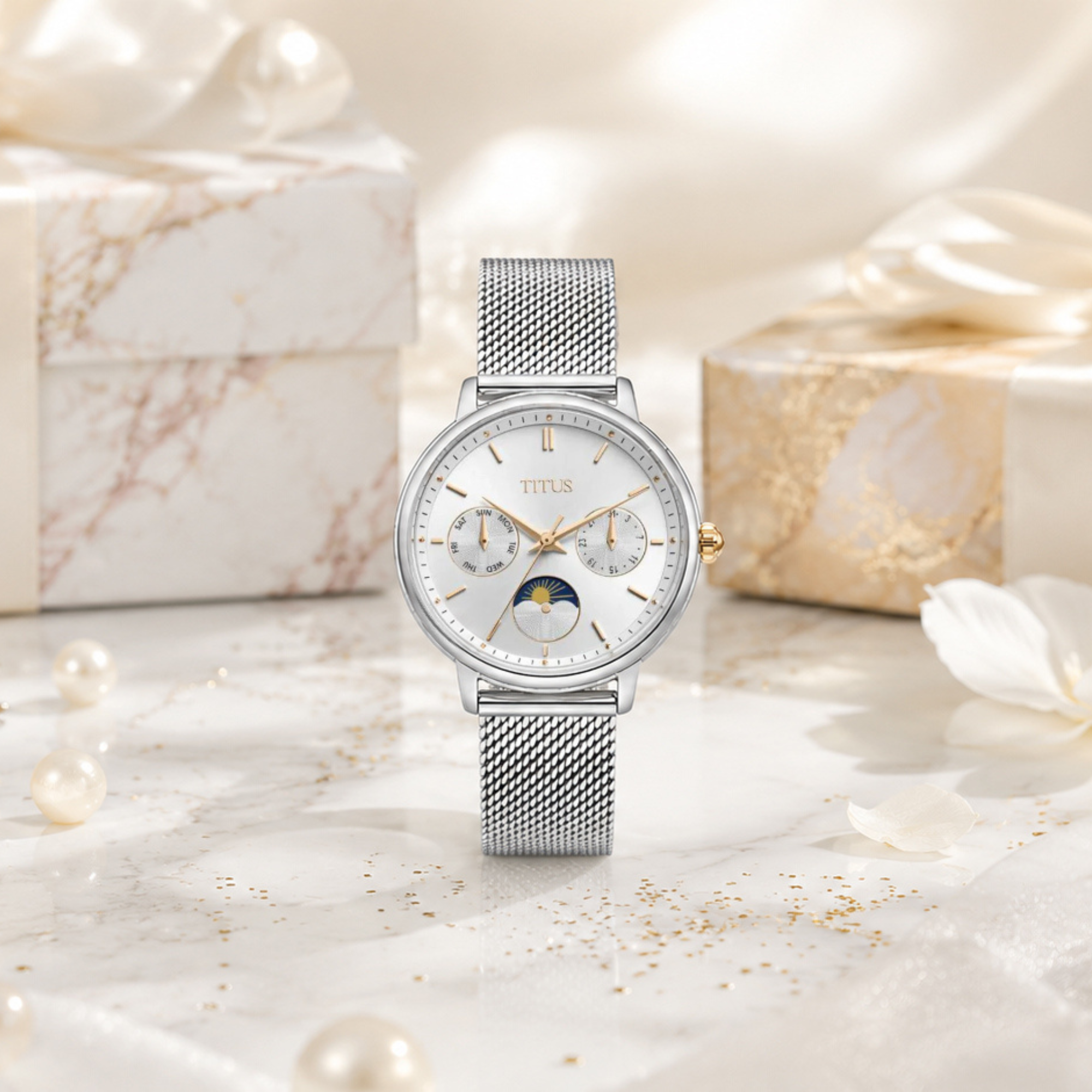 Fashionista Multi-Function Day & Night Quartz Stainless Steel Women Watch W06-03404-001