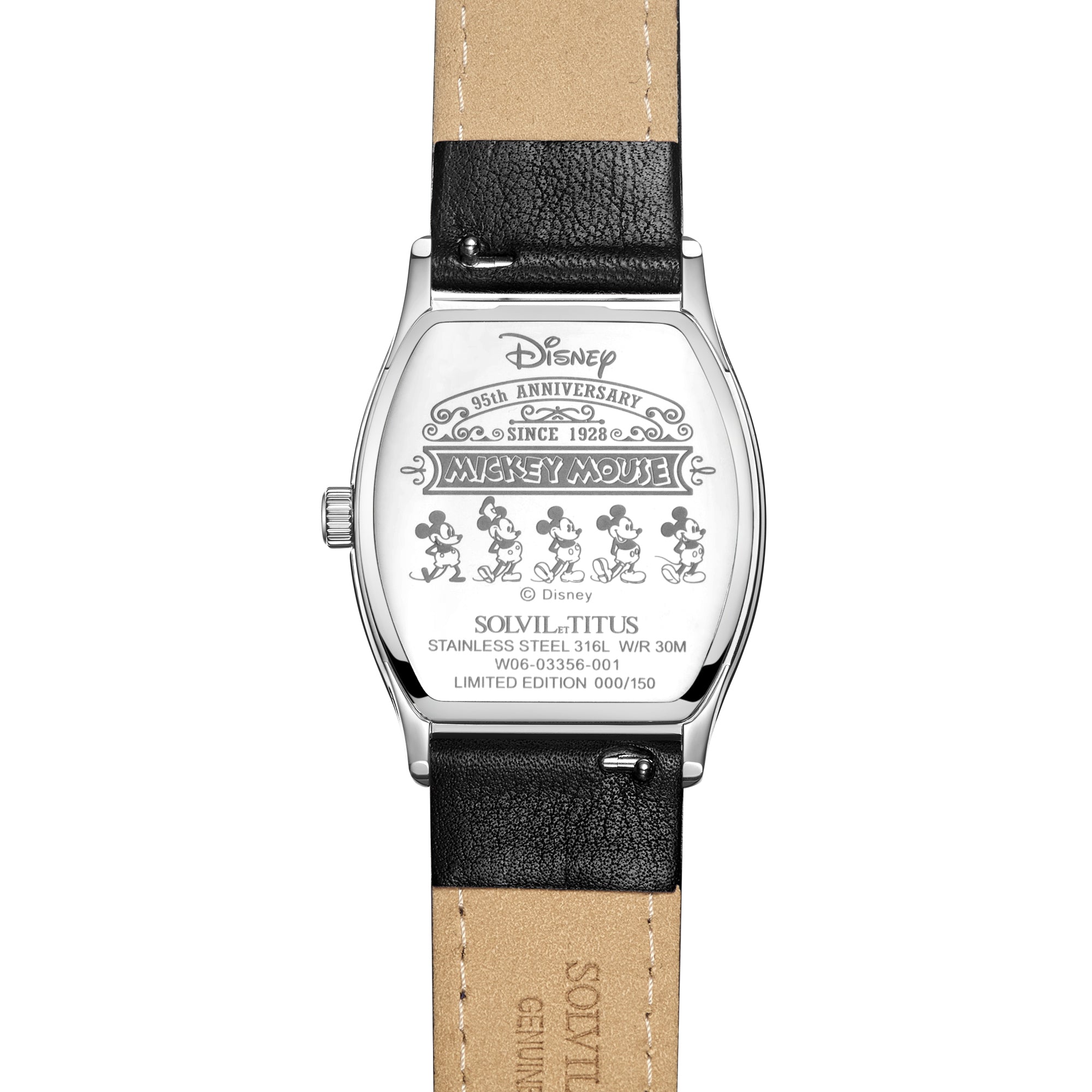 Solvil et Titus x "Mickey Mouse 95th Anniversary" Multi-Function with Day Night Indicator Quartz Leather Women Watch W06-03356-001