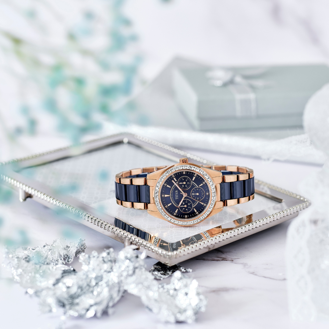 Perse Multi-Function Quartz Stainless Steel with Ceramic Women Watch W06-02108-009