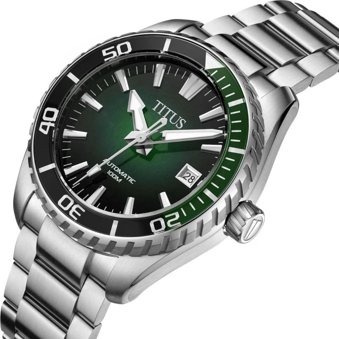 Saber 3 Hands Date Automatic Stainless Steel Watch W06-03423-002