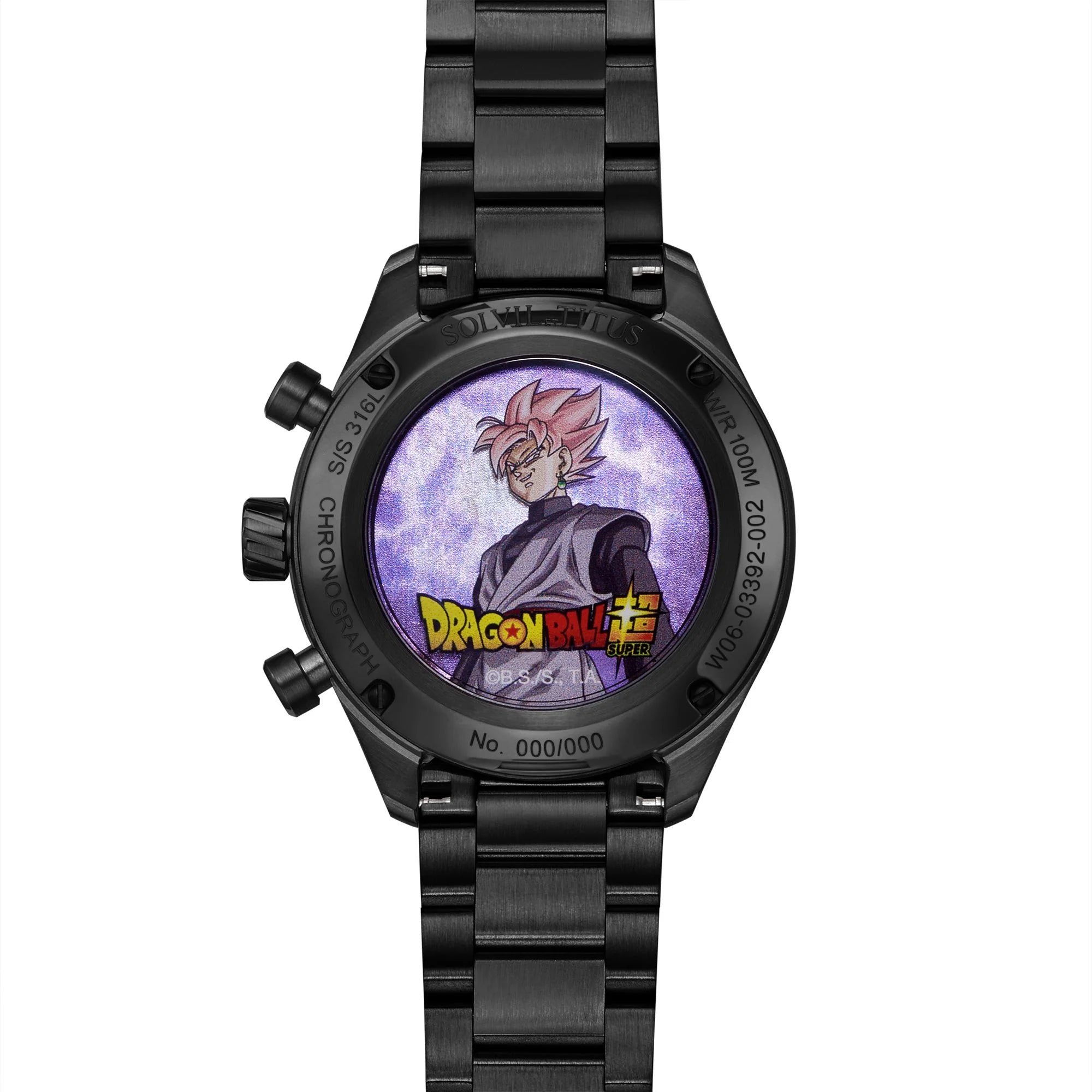 Solvil et Titus x Dragon Ball Super Limited Edition Saber "Goku Black" Chronograph Quartz Stainless Steel Watch W06-03392-002