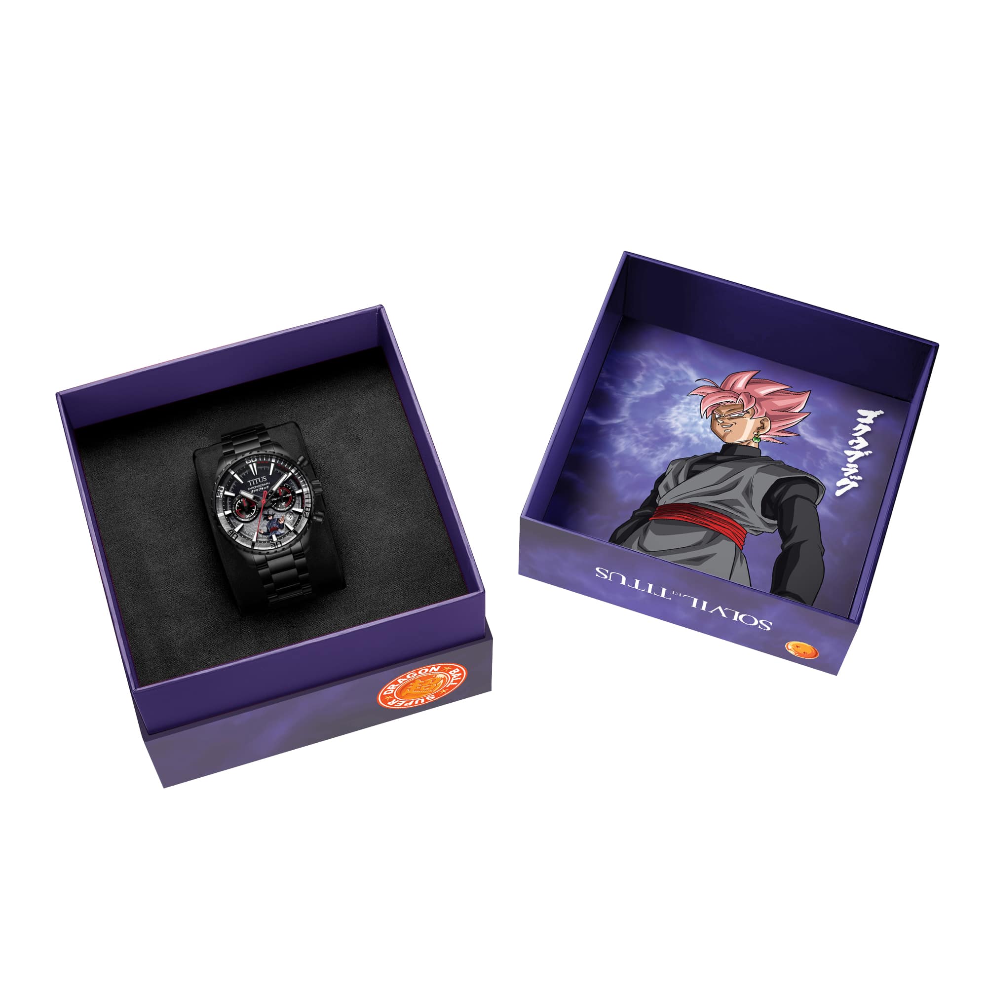Solvil et Titus x Dragon Ball Super Limited Edition Saber "Goku Black" Chronograph Quartz Stainless Steel Watch W06-03392-002