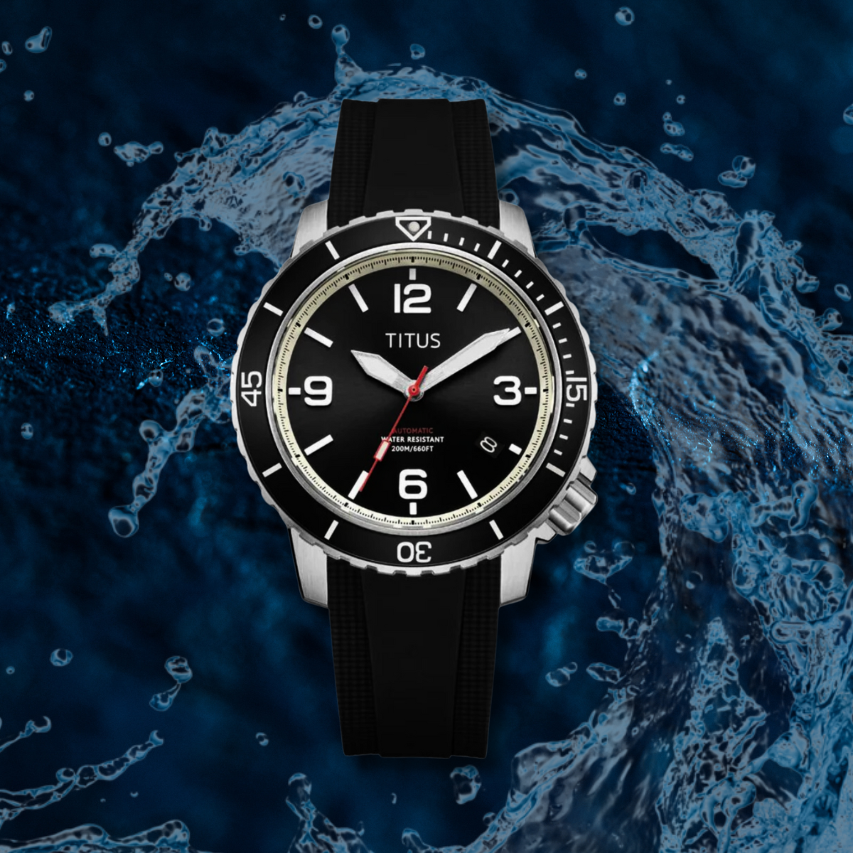 The Cape 3 Hands Date Automatic Silicone Men Watch W06-03341-004