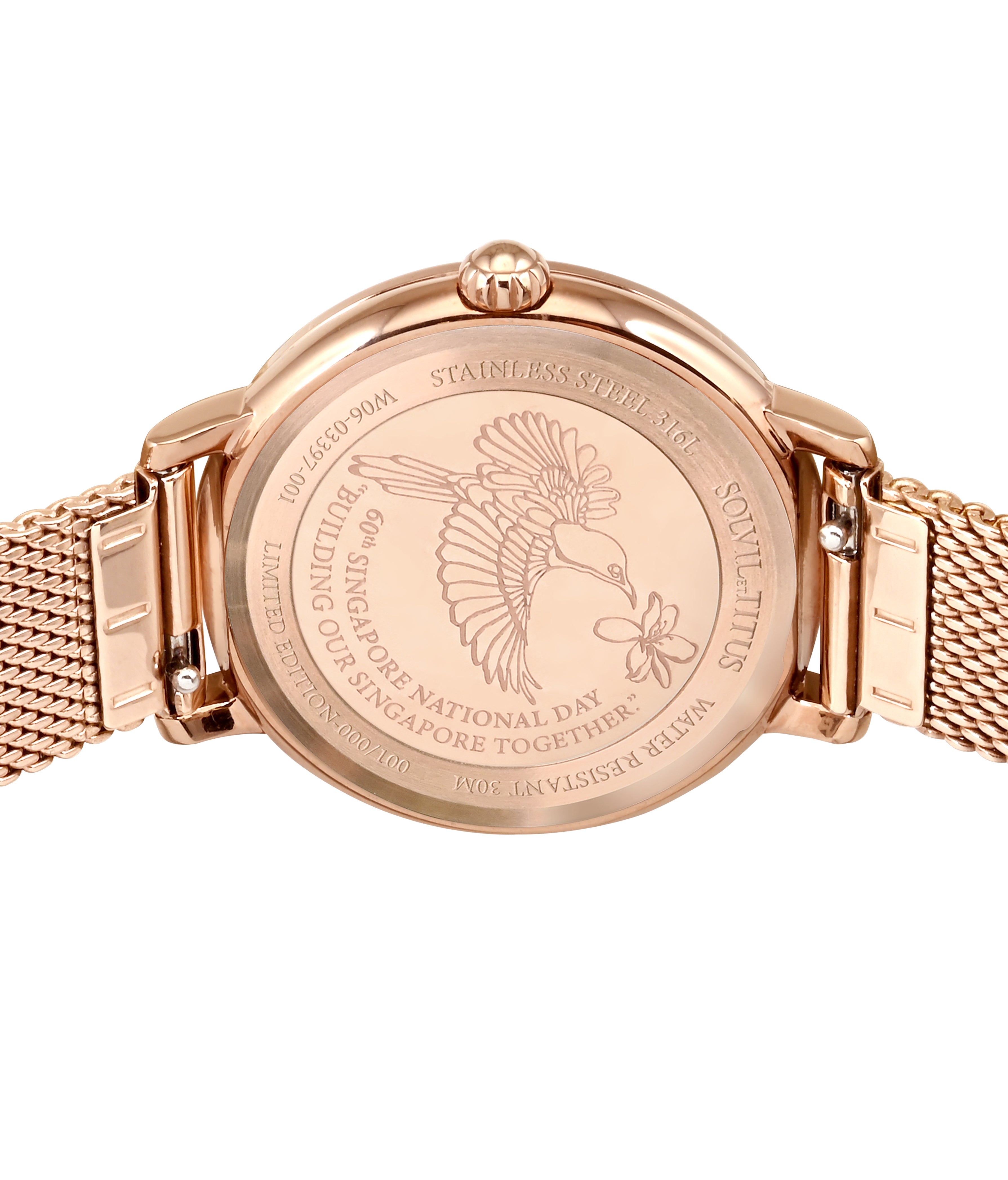 Fashionista “Crimson Sunbird” Singapore Limited Edition Multi-Function Women Watch W06-03397-001