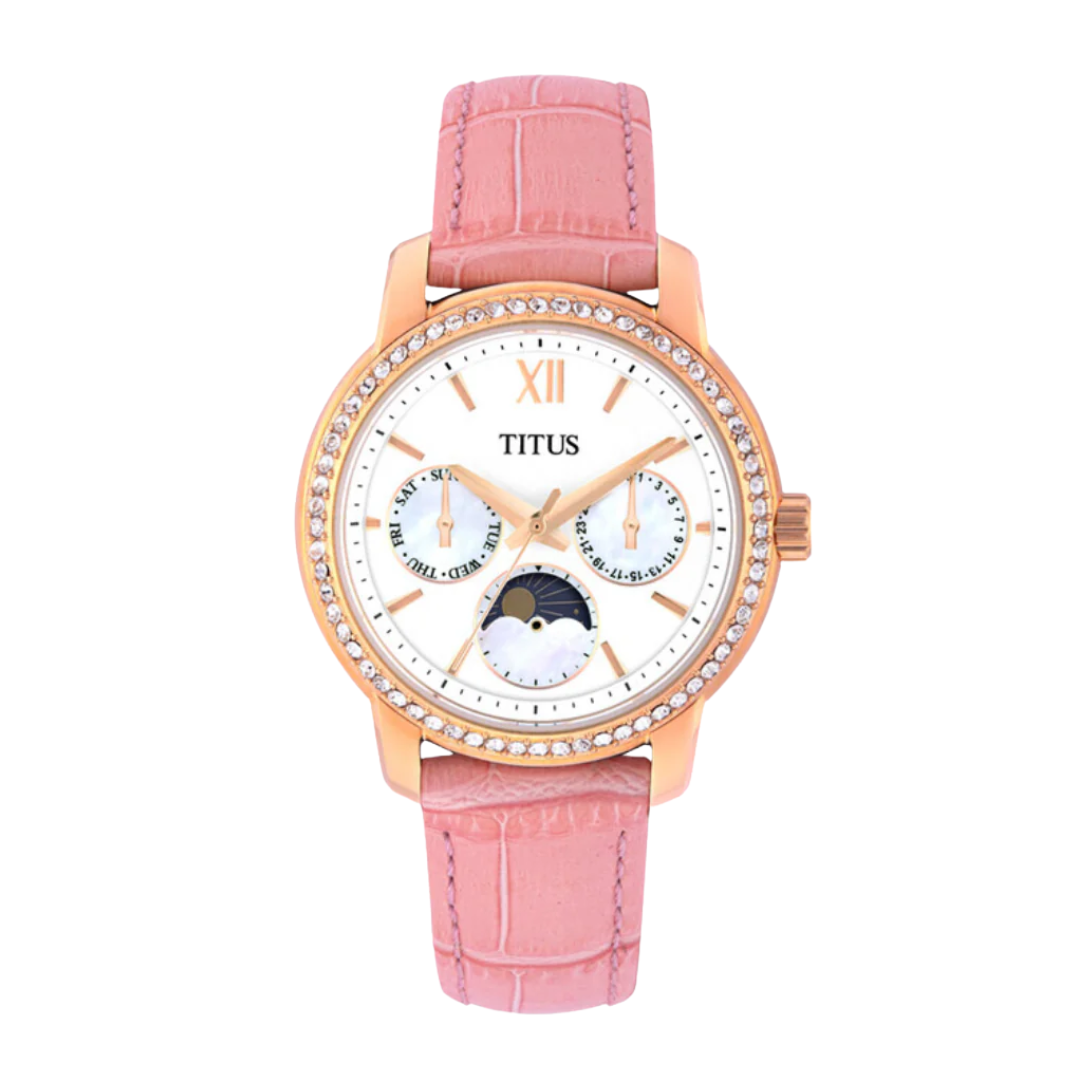 Devot Multi-Function with Day Night Indicator Quartz Leather Women Watch W06-03263-002