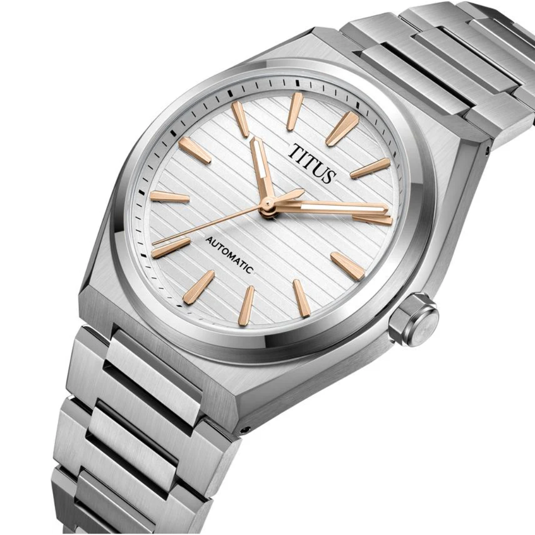 Vinyl 3 Hands Mechanical Stainless Steel Men Watch W06-03402-006
