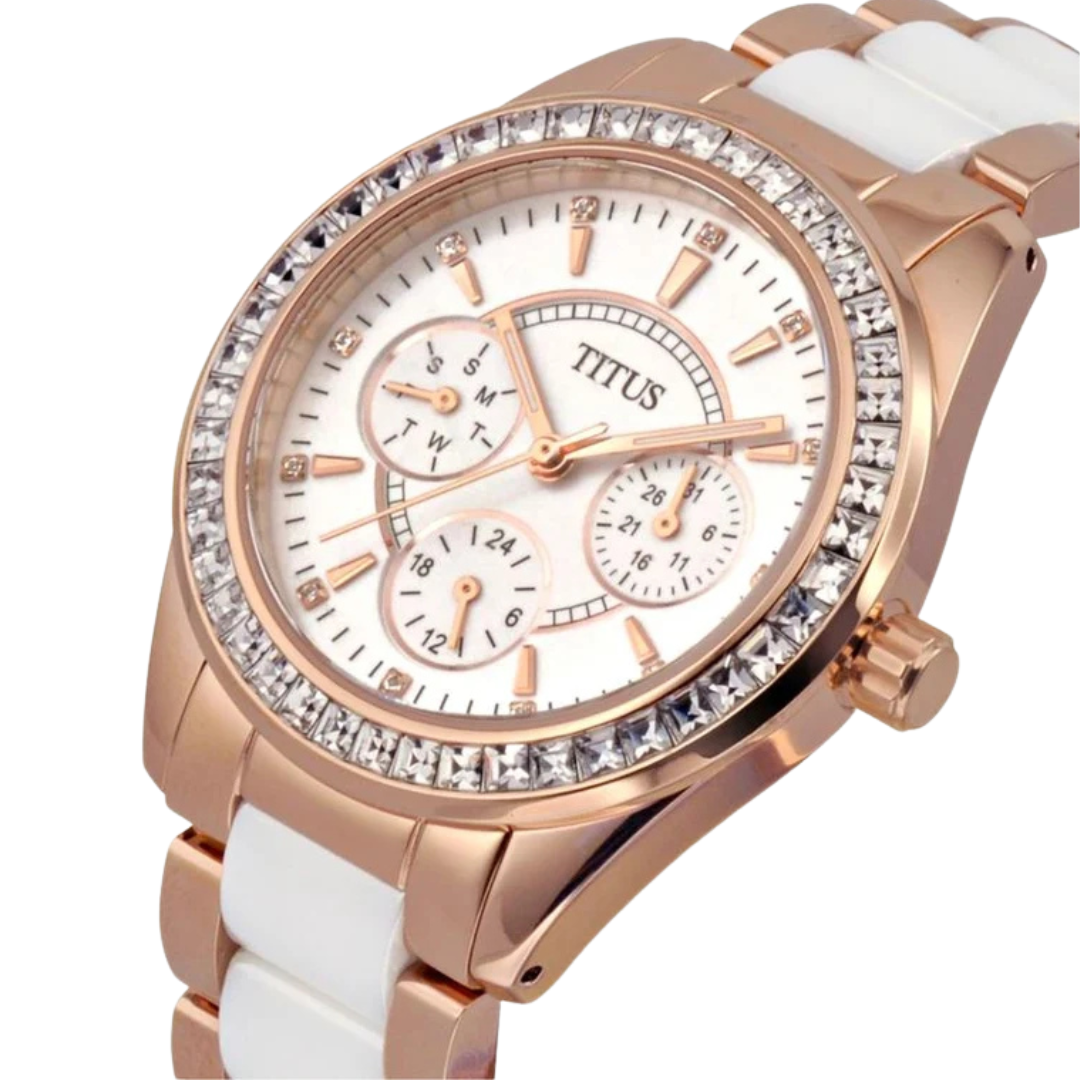 Perse Multi-Function Quartz Stainless Steel with Ceramic Women Watch W06-02108-003