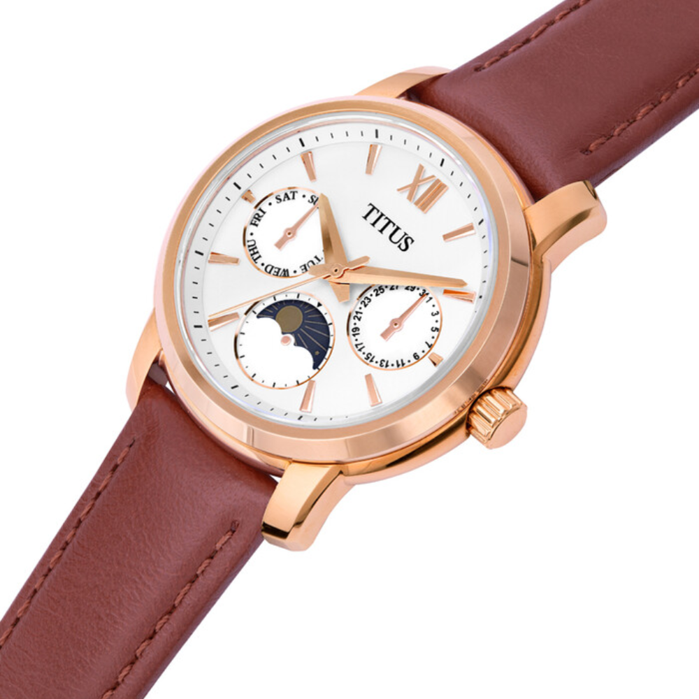 Devot Multi-Function with Day Night Indicator Quartz Leather Women Watch W06-03263-004