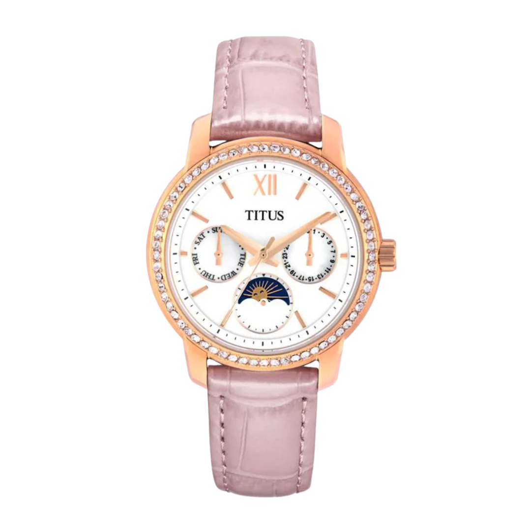Devot Multi-Function with Day Night Indicator Quartz Leather Women Watch W06-03263-006