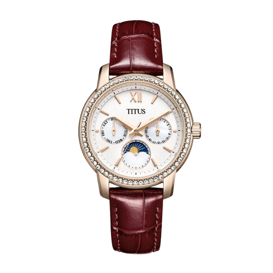 Devot Multi-Function with Day Night Indicator Quartz Leather Women Watch W06-03263-008