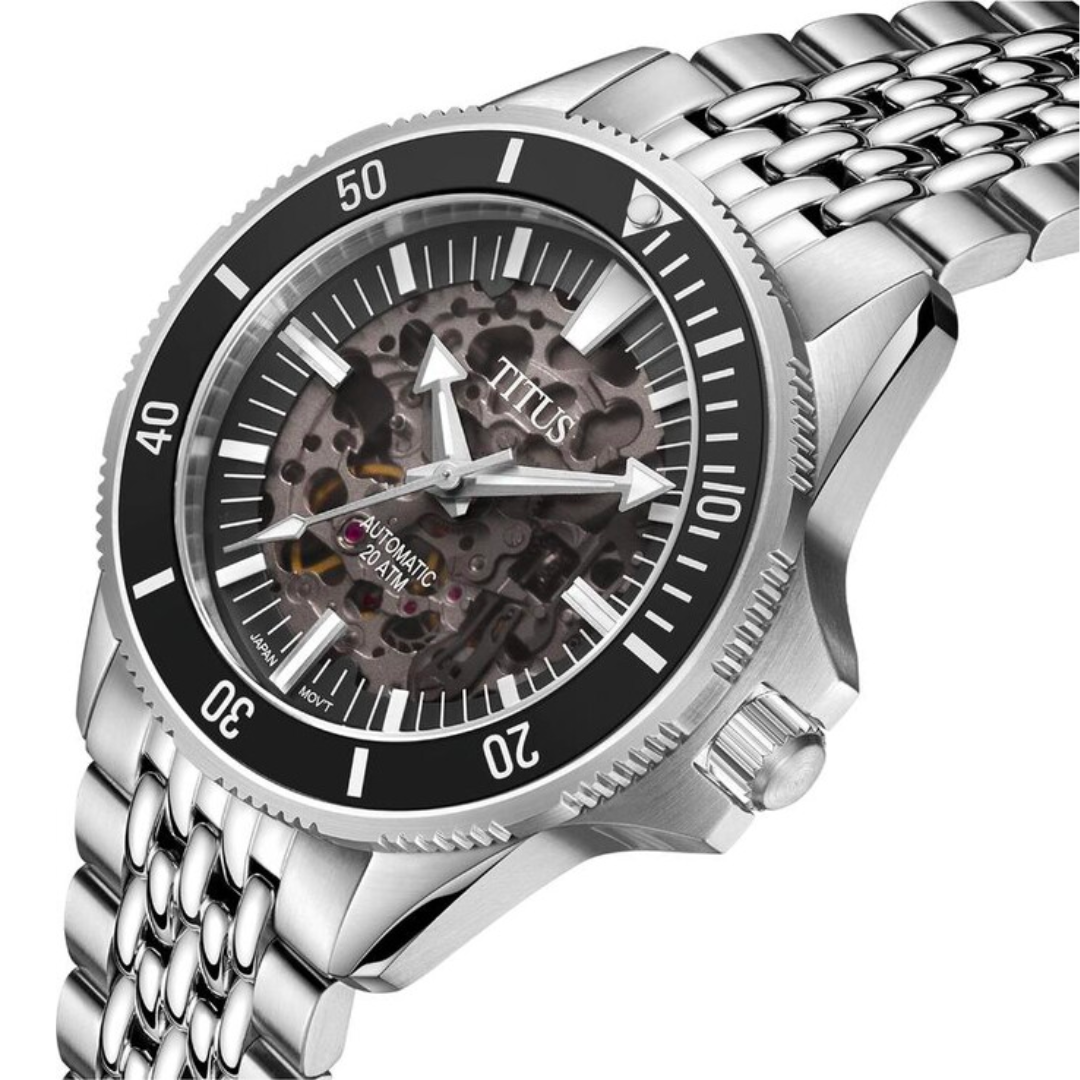 Valor Skeleton 3 Hands Mechanical Stainless Steel Men Watch W06-03296-001