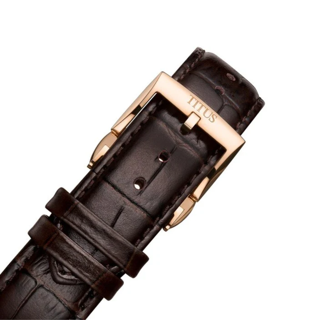 Classic 3 Hands Multi Function Automatic Leather Men Watch W06-03332-004