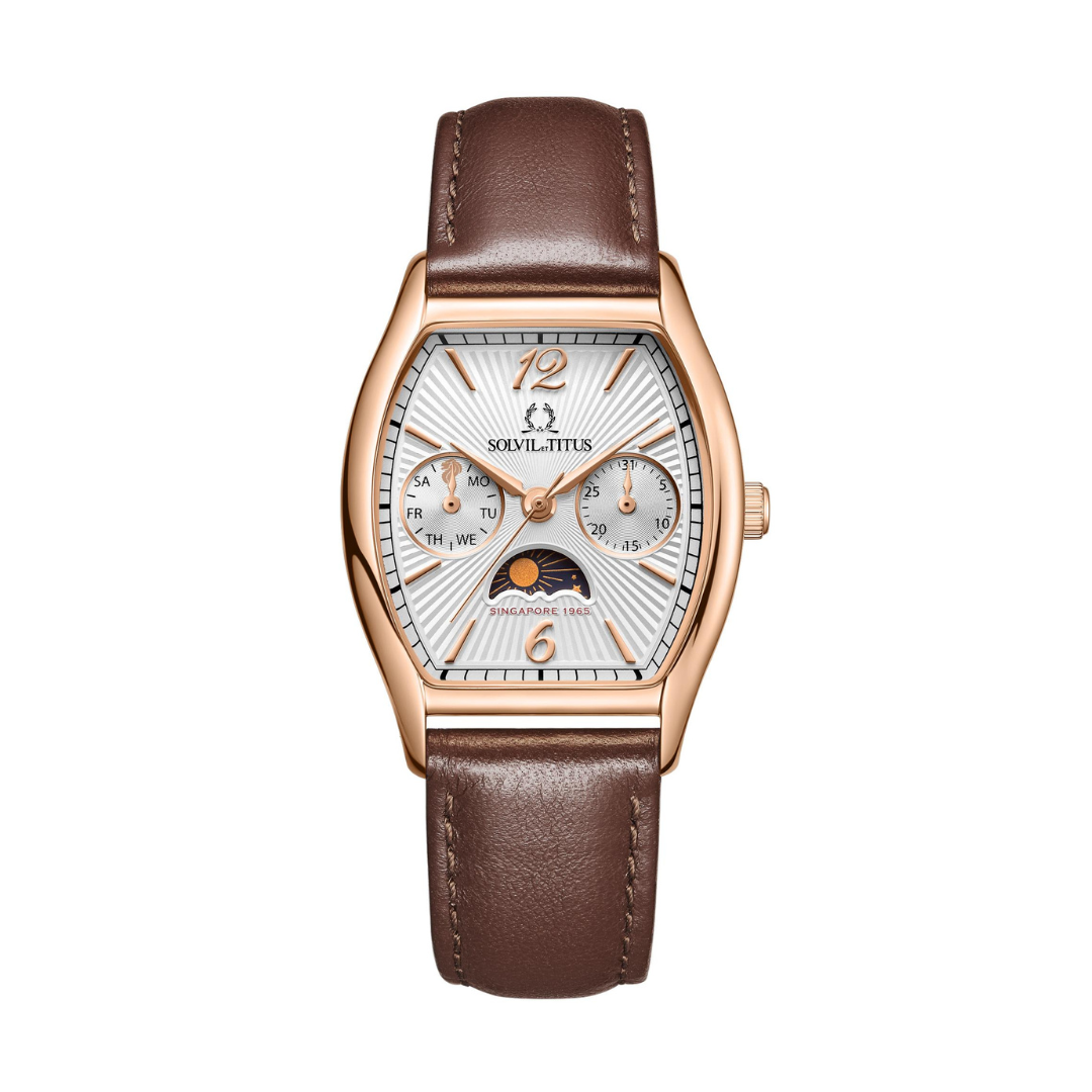 Singapore “Metropolitan” Limited Edition Barista Multi-Function Day/Night Quartz Leather Women Watch W06-03371-001