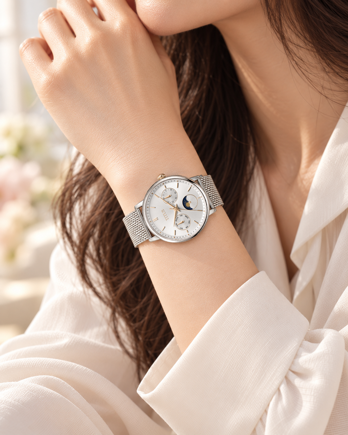 Fashionista Multi-Function Day & Night Quartz Stainless Steel Women Watch W06-03404-001