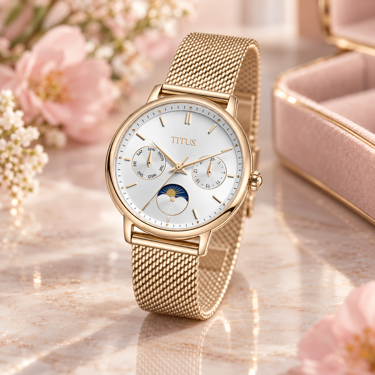 Fashionista Multi-Function Day & Night Quartz Stainless Steel Women Watch W06-03404-002