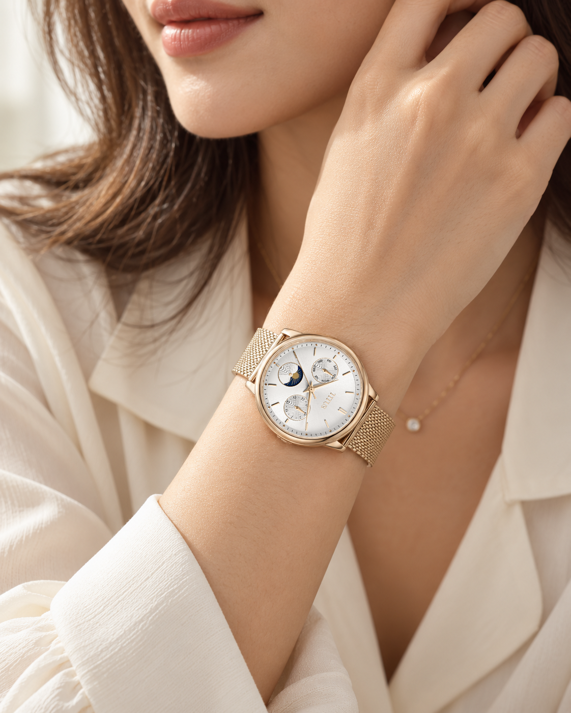 Fashionista Multi-Function Day & Night Quartz Stainless Steel Women Watch W06-03404-002