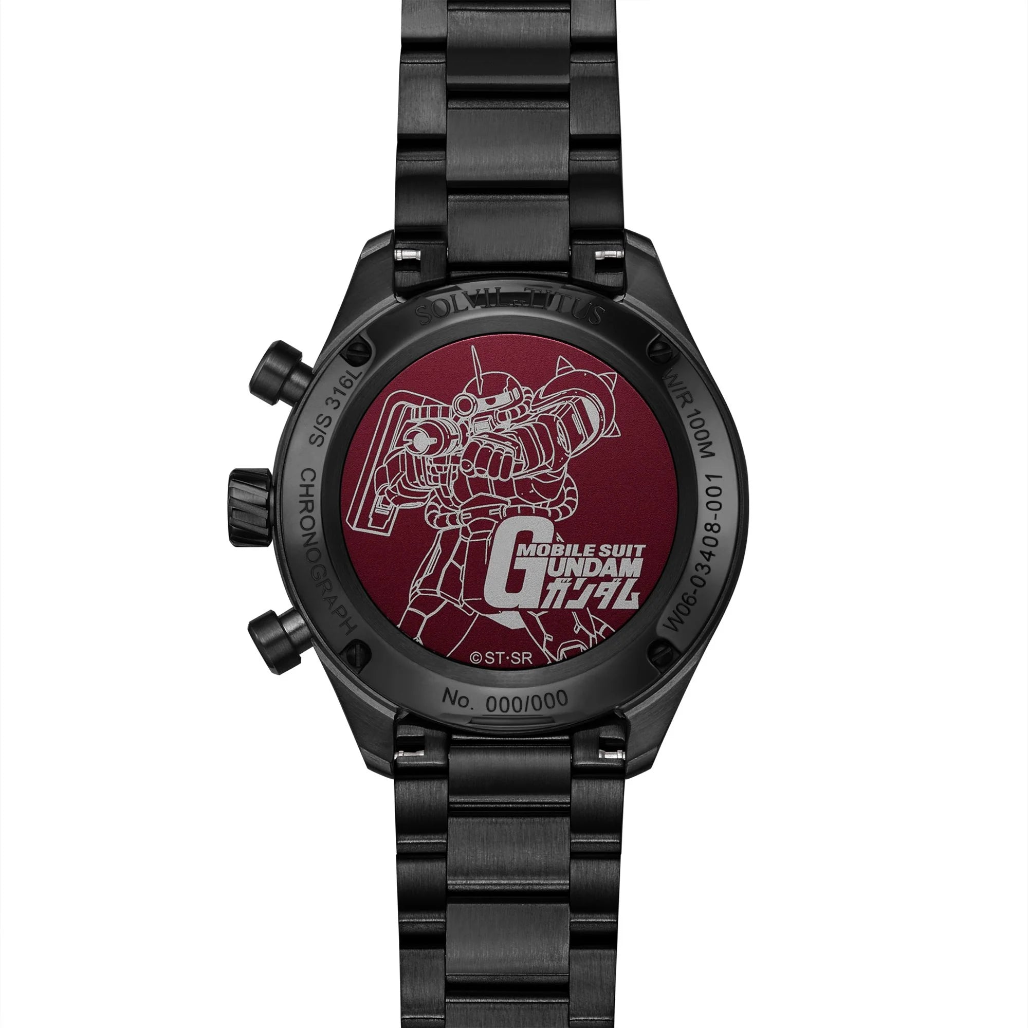 Solvil et Titus x Mobile Suit Gundam 'MS-06S Red Comet Zaku II' Limited Edition Saber Chronograph Men Watch W06-03408-001