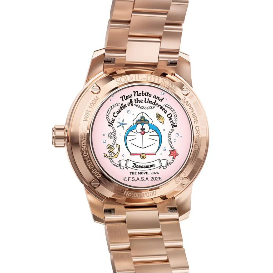 Solvil et Titus Doraemon the Movie: New Nobita and the Castle of the Undersea Devil Limited Edition 3 Hands Automatic Stainless Steel Watch W06-03432-002