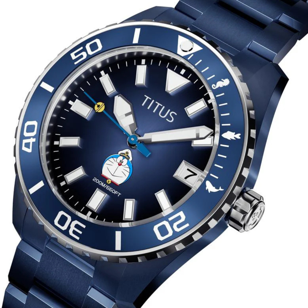 Solvil et Titus Doraemon the Movie: New Nobita and the Castle of the Undersea Devil Limited Edition 3 Hands Date Automatic Stainless Steel Watch W06-03433-002