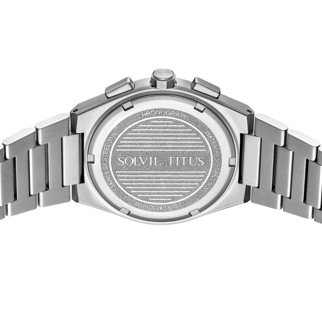 Vinyl Chronograph Men's Silver Dial Steel Watch W06-03415-001