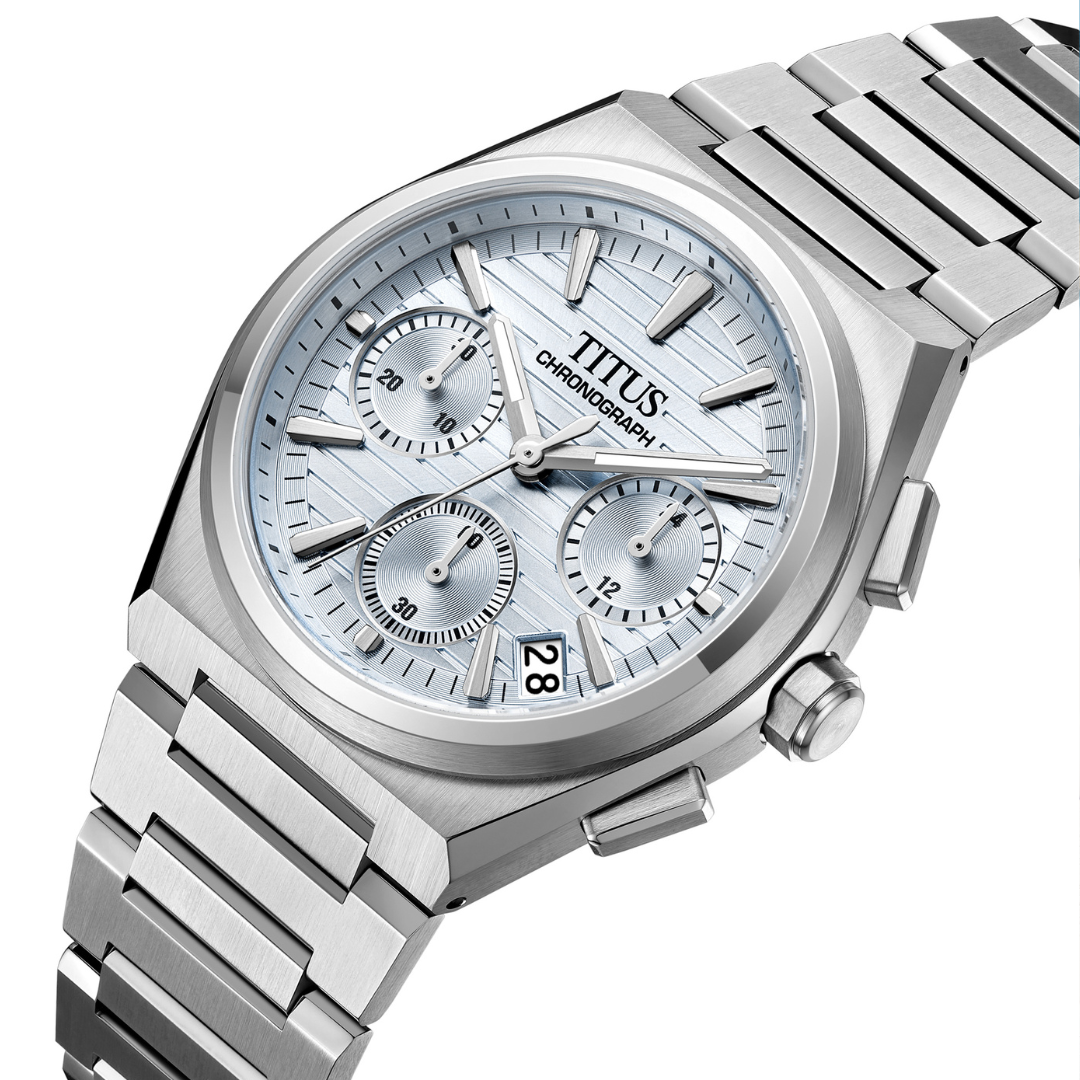 Vinyl Chronograph Men's Ice Blue Dial Steel Watch W06-03415-002