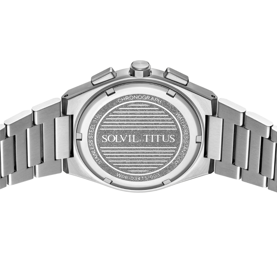 Vinyl Chronograph Men's Dark Blue Dial Steel Watch W06-03415-003