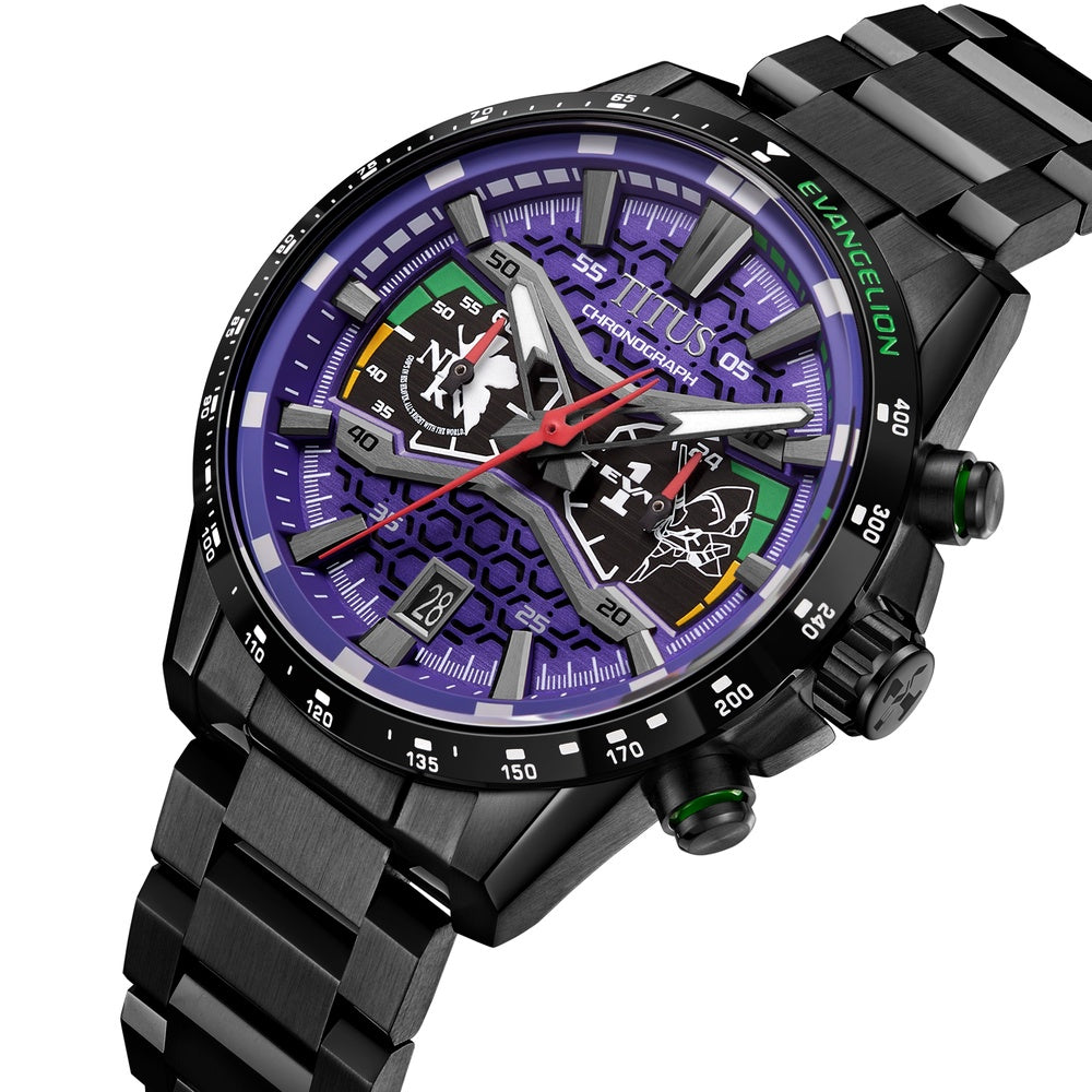 Side profile of Solvil et Titus EVA-01 Saber black chronograph