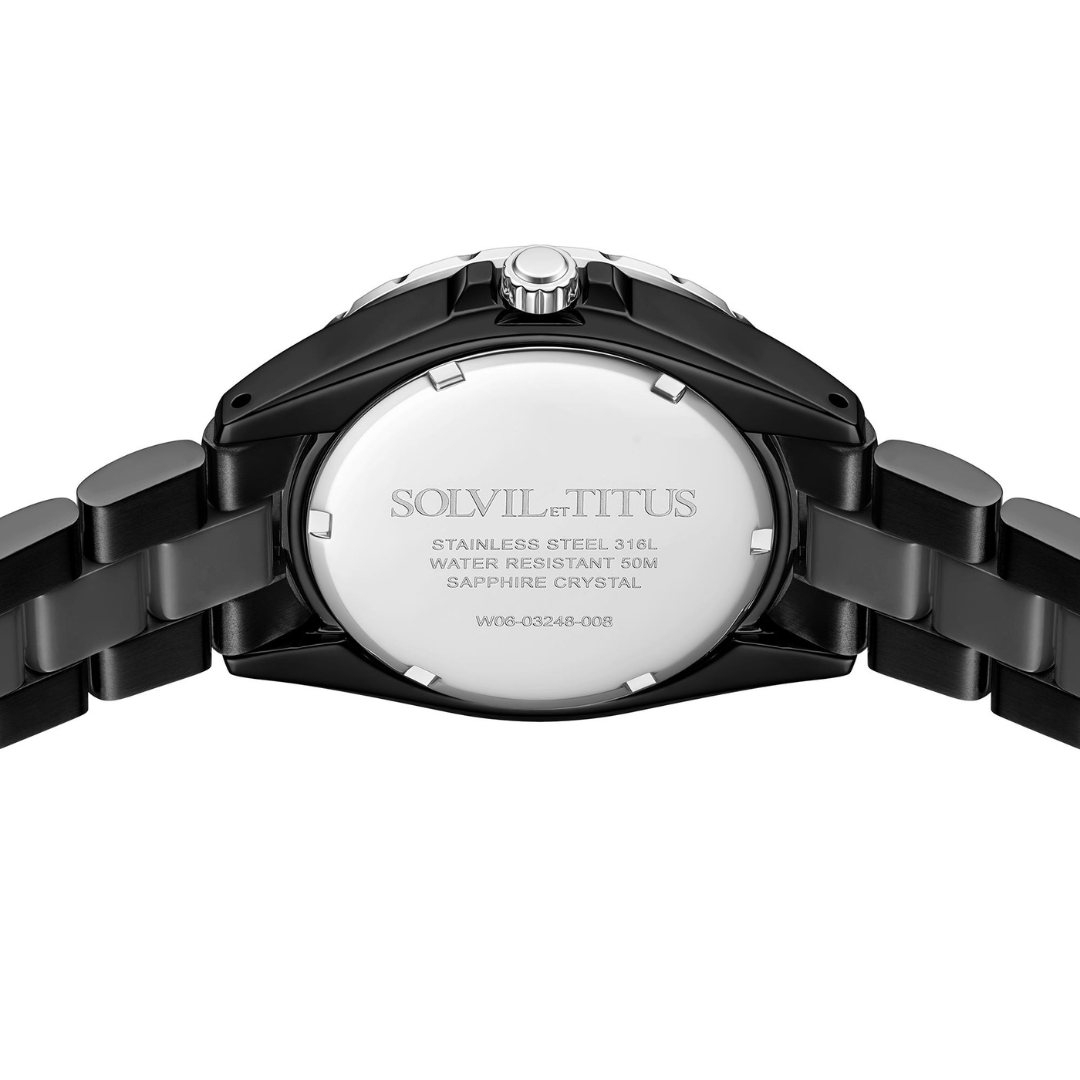 Perse Multi-Function Quartz Stainless Steel With Ceramic Women Watch W06-03248-008