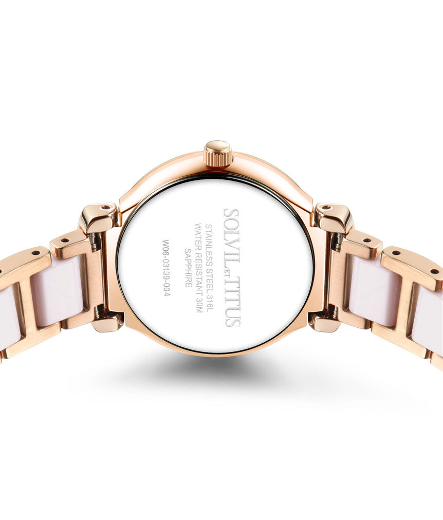 Fair Lady 3 Hands Date Quartz Stainless Steel with Ceramic Women Watch W06-03139-004