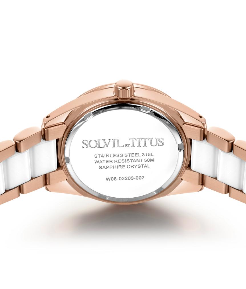 Perse Multi-Function Quartz Stainless Steel with Ceramic Women Watch W06-03203-002