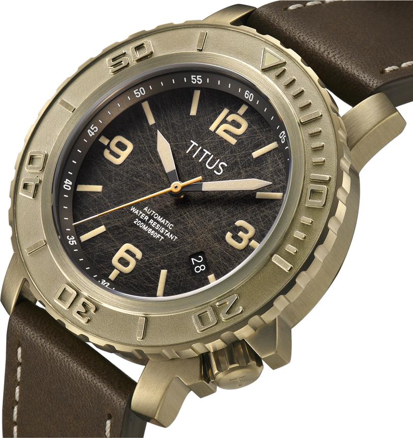 The Cape 3 Hands Date Mechanical Leather Men Watch W06-03227-007