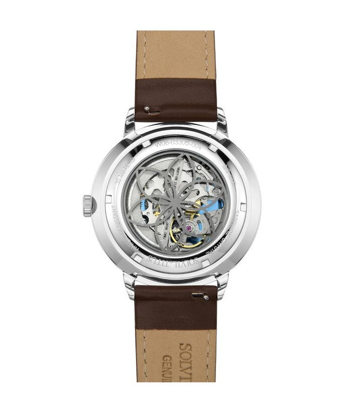 Enlight 3 Hands Mechanical Leather Men Watch W06-03305-004