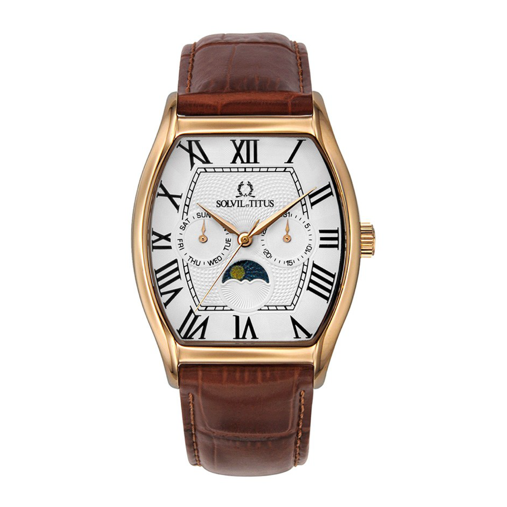 【大特価!!】 Barista W06-03219 Watch Men Leather Quartz Multi-Function ライト・ランタン