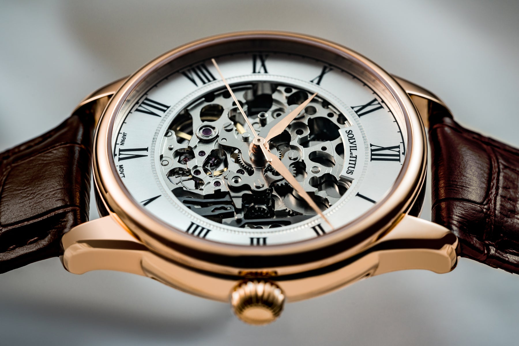 Enlight 3 Hands Mechanical Leather Men Watch W06-03234-004