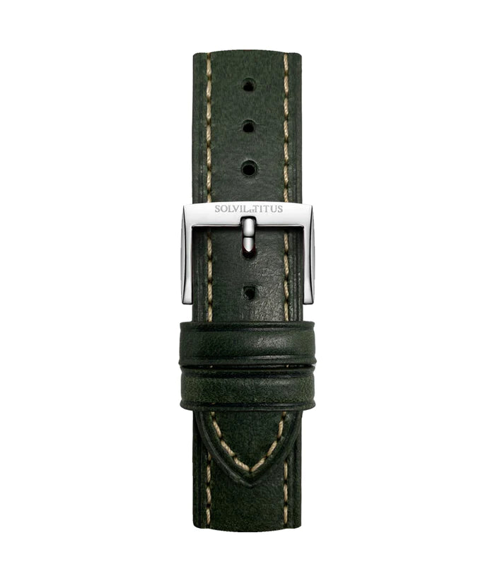 Dark green leather online watch strap