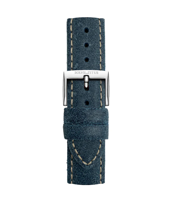 20mm Bluish Grey Smooth Leather Watch Strap