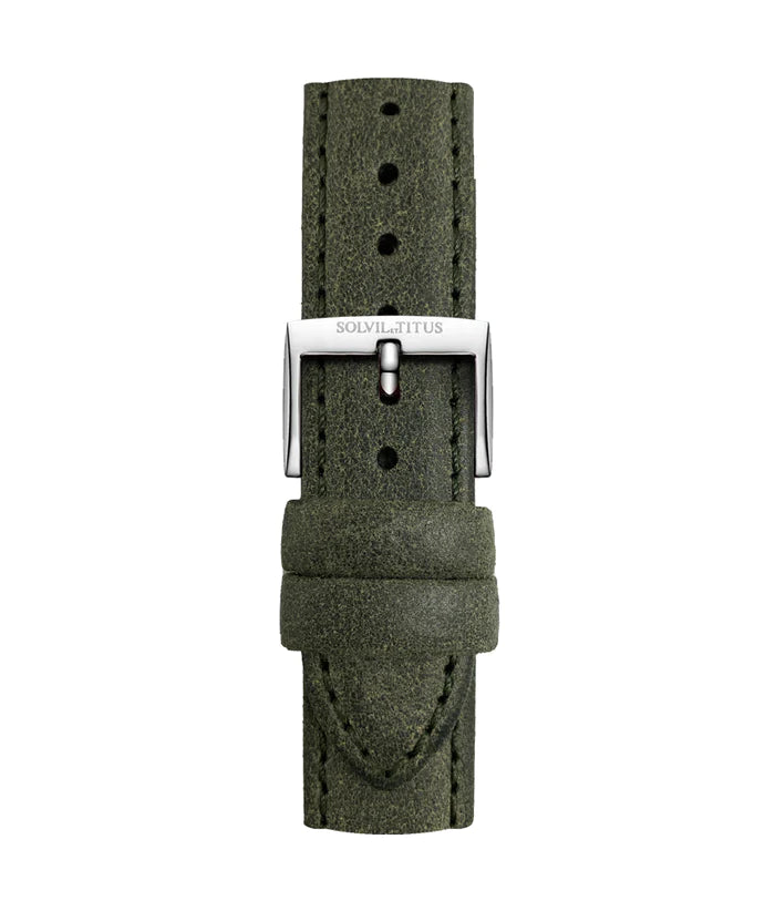 Dark green leather hot sale watch strap