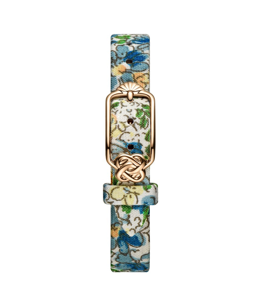 12mm Ocean Blue Floral Japanese Fabric Watch Strap