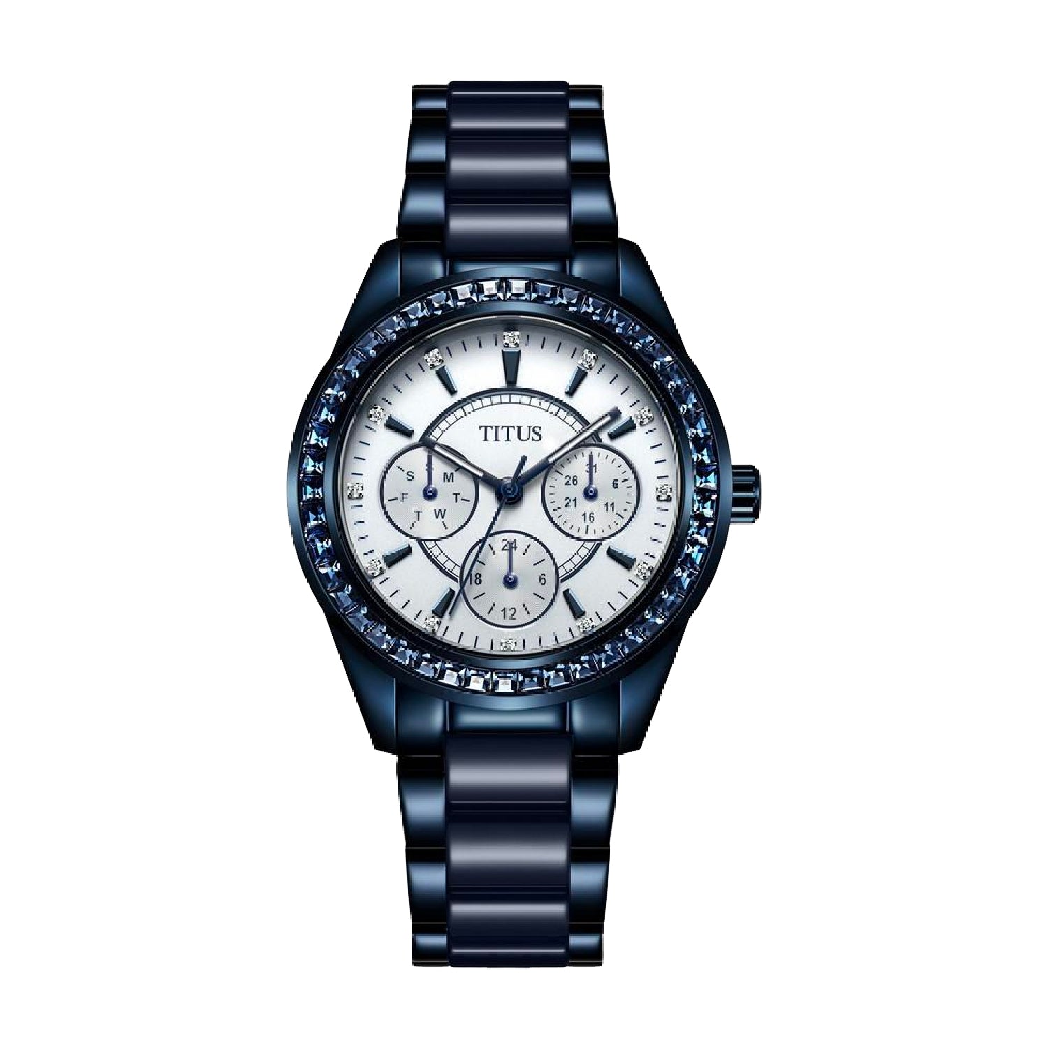 Perse Multi-Function Quartz Stainless Steel with Ceramic Women Watch W06-02108-008