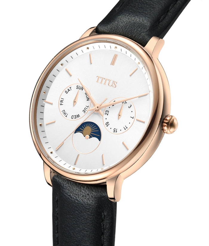 Fashionista Multi-Function Day and Night Display Quartz Leather Women Watch W06-03071-008