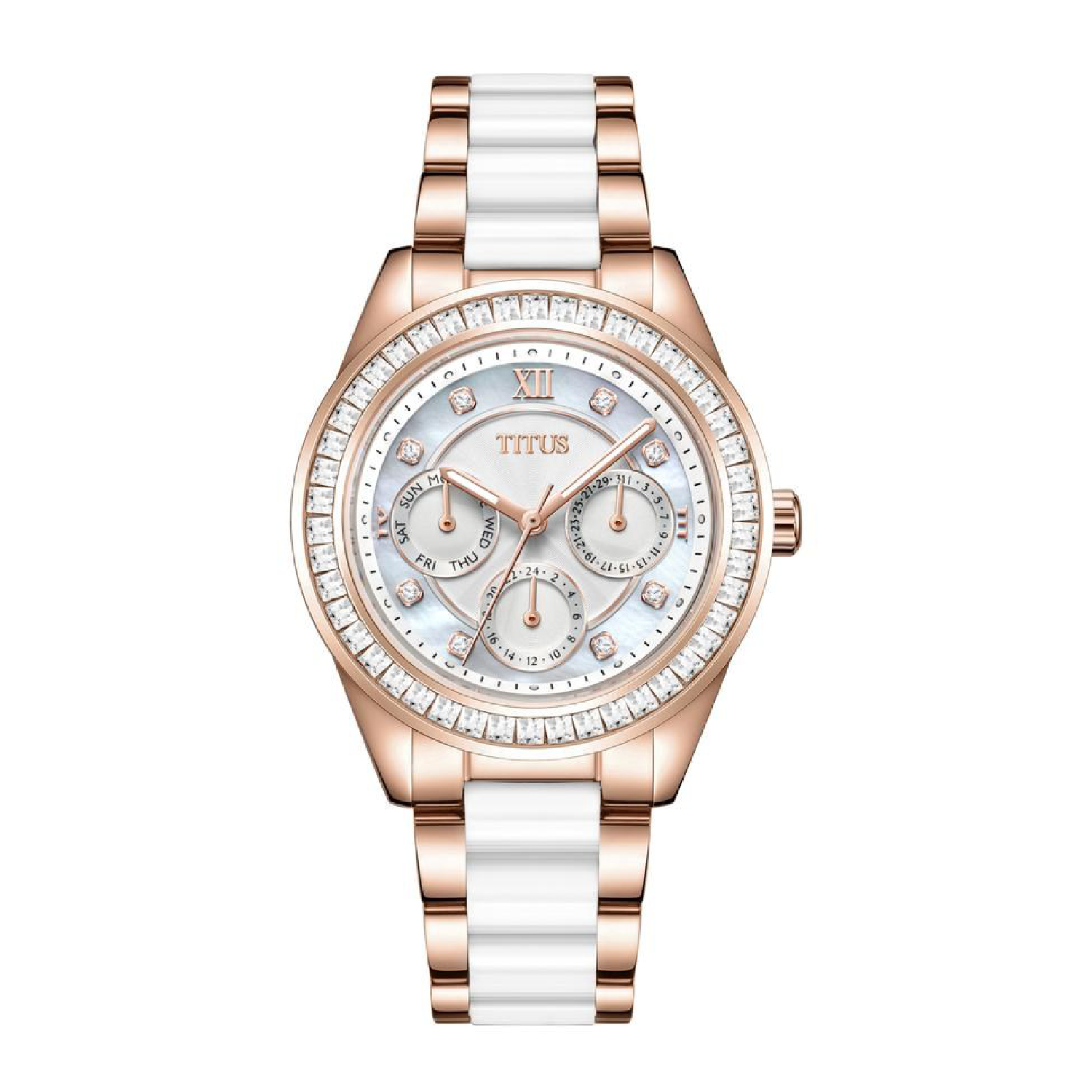 Perse Multi-Function Quartz Stainless Steel with Ceramic Women Watch W06-03203-002
