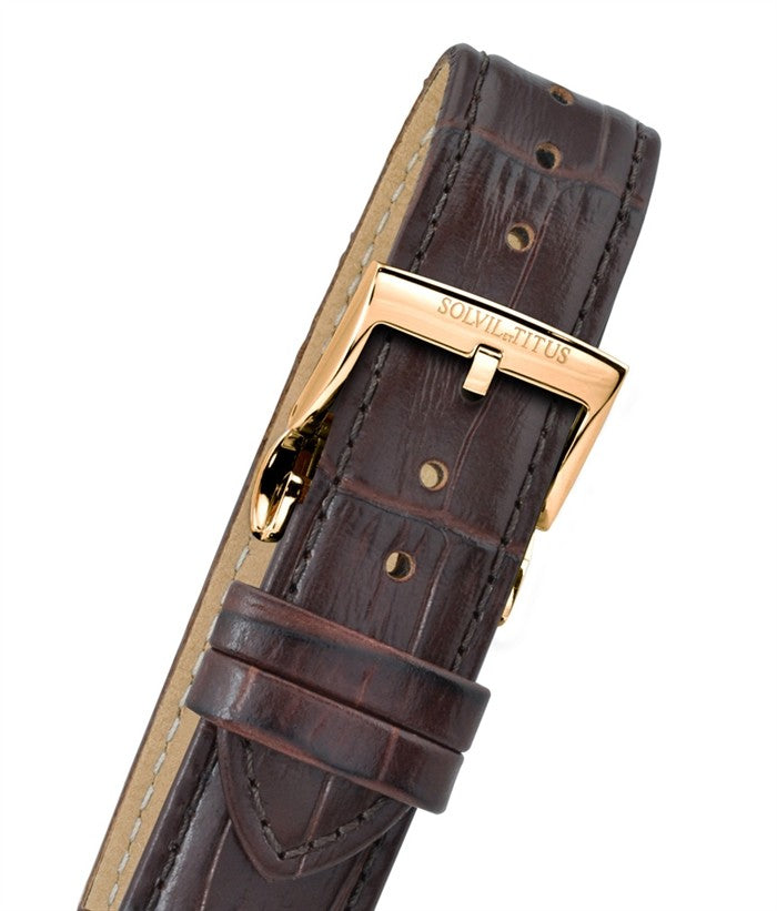 Silverlight 3 Hands Date Mechanical Leather Men Watch W06-03229-009