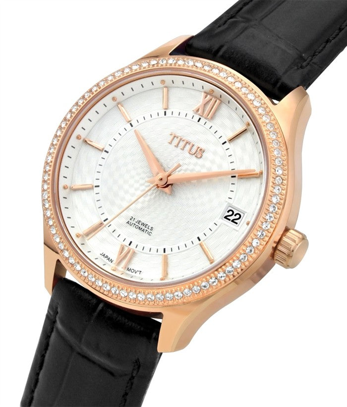 Silverlight 3 Hands Date Mechanical Leather Women Watch W06-03230-005