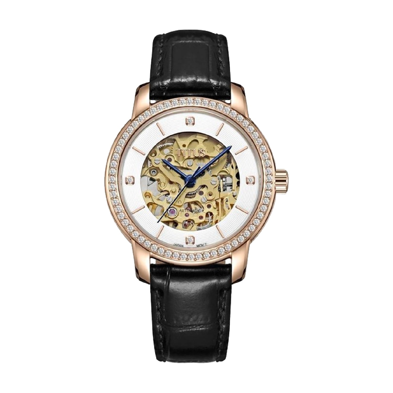 Exquisite 3 Hands Mechanical Leather Women Watch W06-03232-001