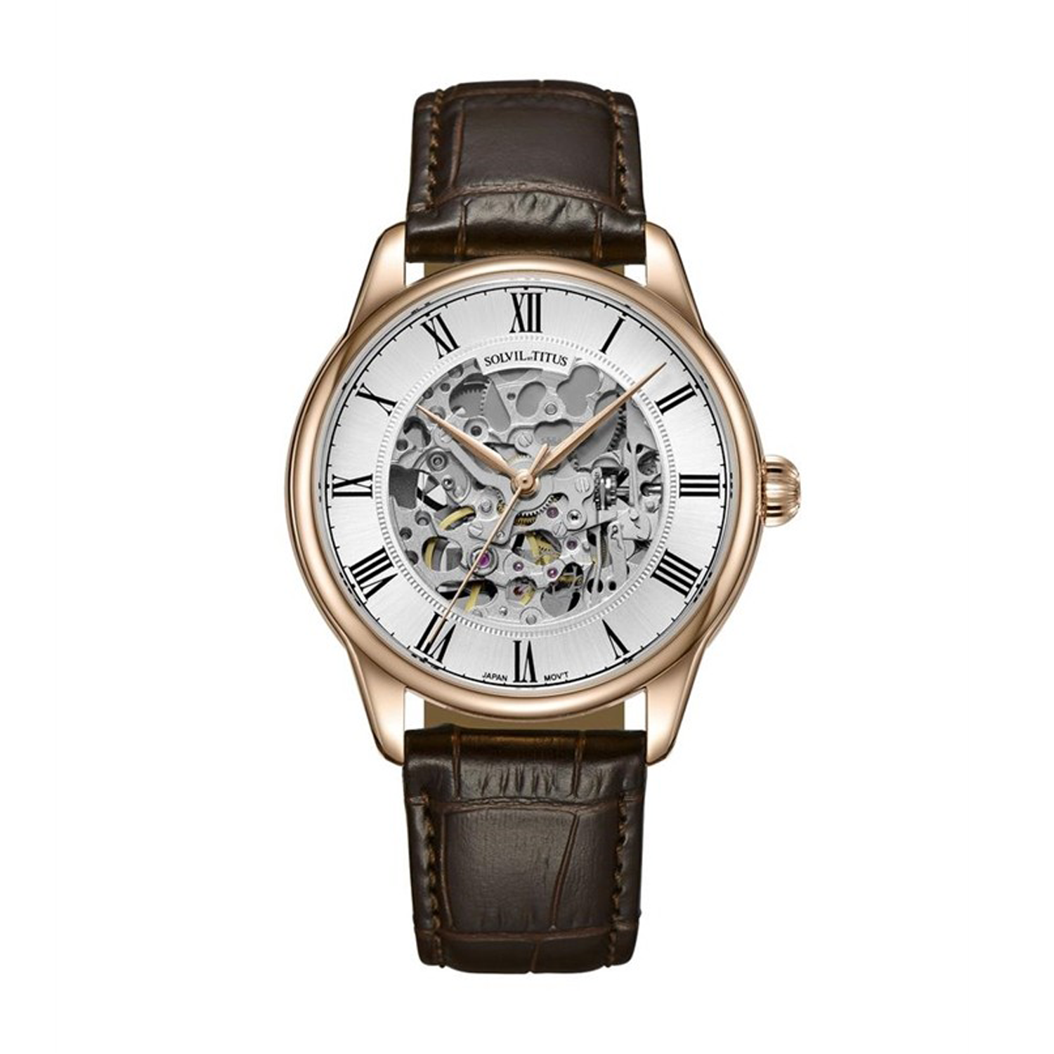 Classic 3 Hands Mechanical Leather Men Watch W06-03234-004