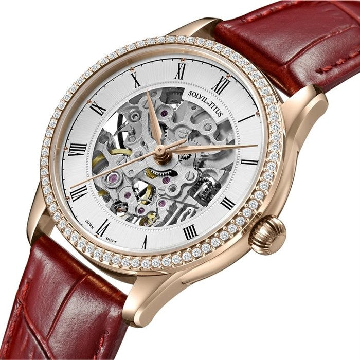 Classic 3 Hands Mechanical Leather Women Watch W06-03235-004